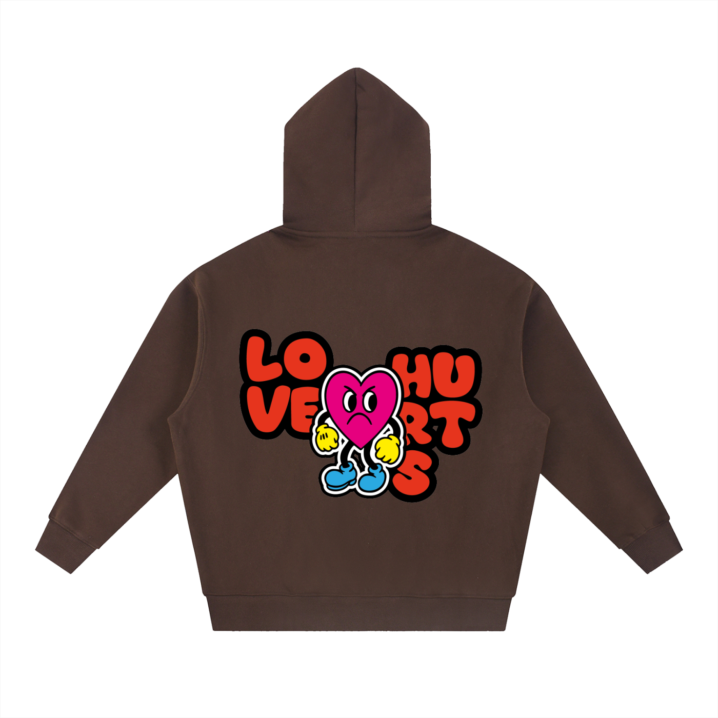 'Love Hurts' Essential Oversized Boxy Fit Fleece Hoodie