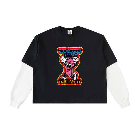 'Heal It' Layered Sleeve T-Shirt