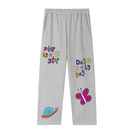 'Step By Step, Day By Day' Essential Straight-Leg Sweatpants