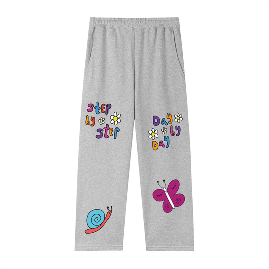 'Step By Step' Unisex Straight-Leg Sweatpants