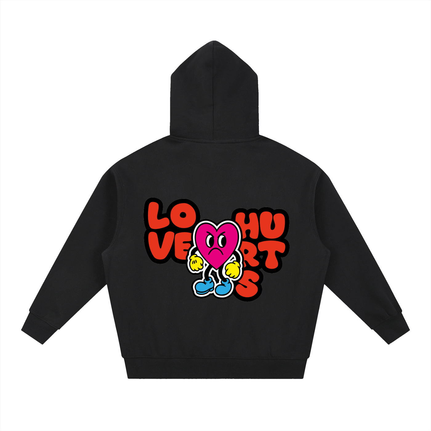'Love Hurts' Essential Oversized Boxy Fit Fleece Hoodie